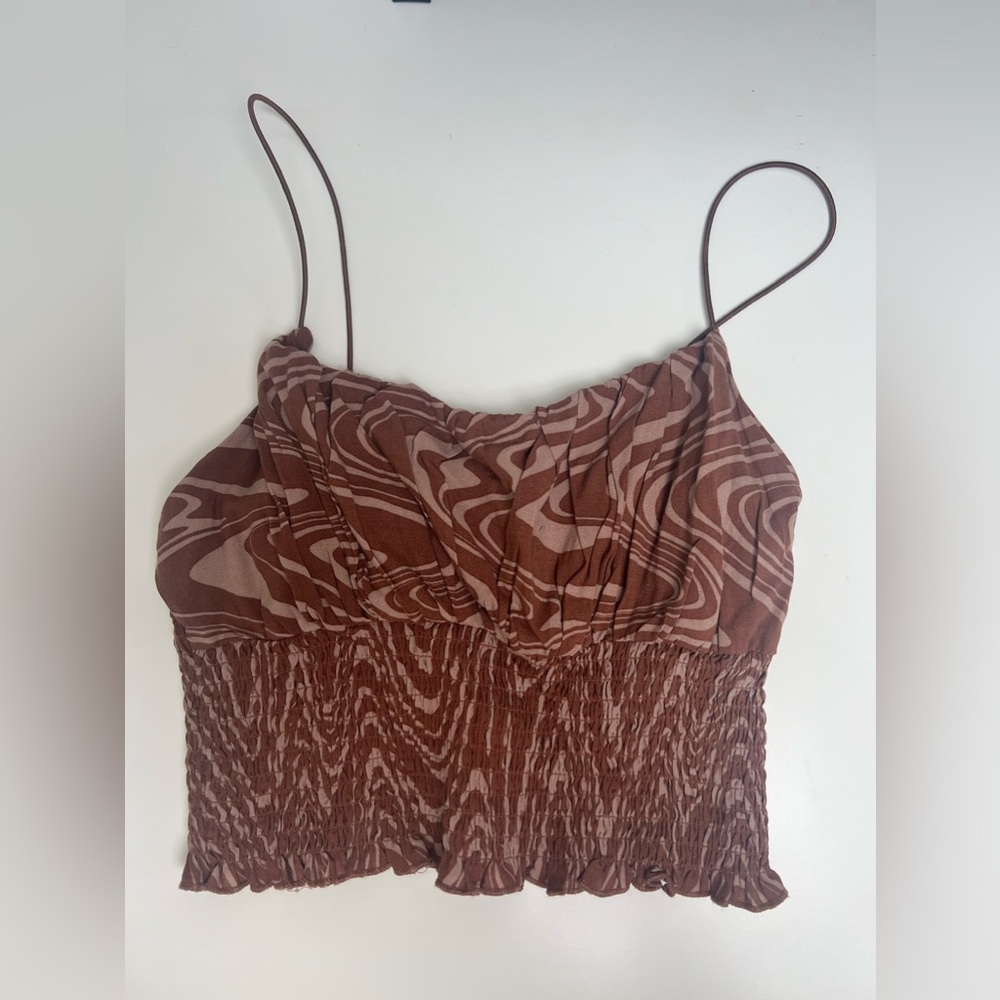 Brown Design Cropped PacSun L.A Hearts Top
